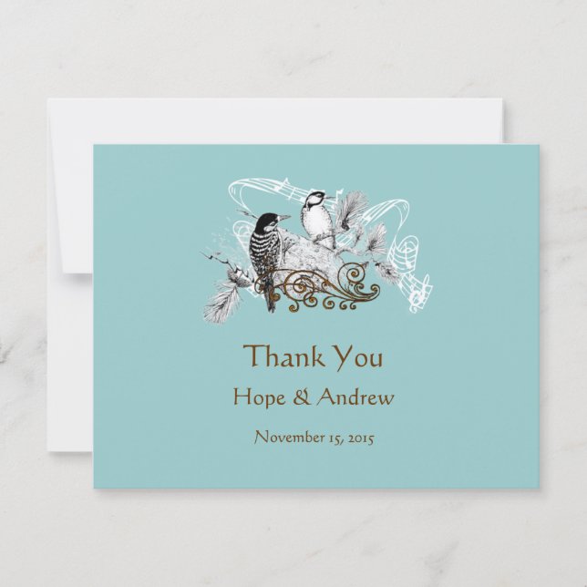 UAWG und Platzkarten Vintag Liebesvögel RSVP Karte (Vorderseite)