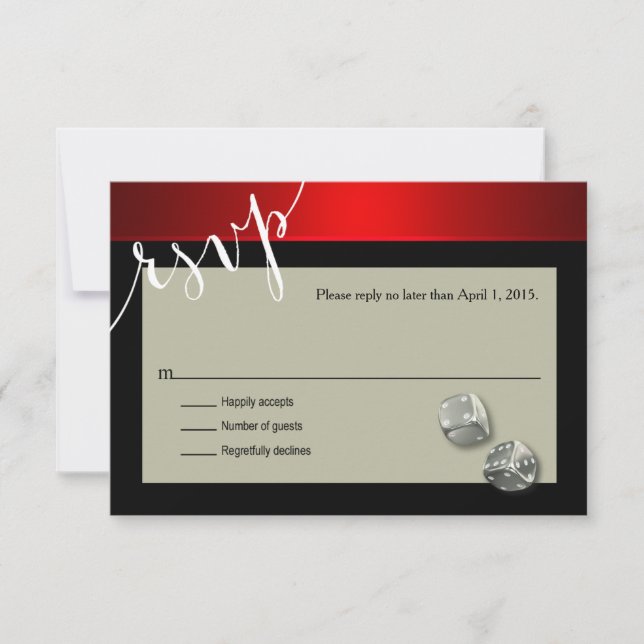 UAWG Vegas Casino | Silberschwarz RSVP Karte (Vorderseite)