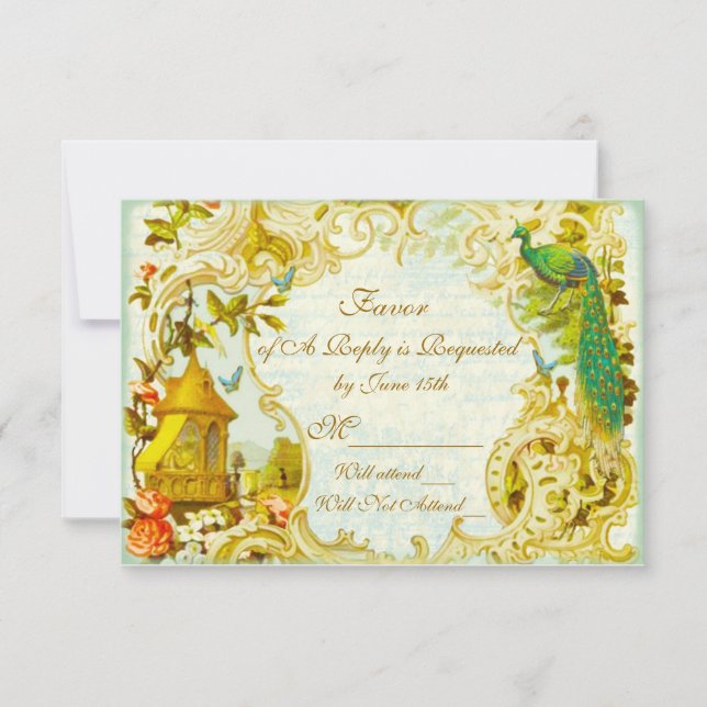 UAWG Versailles Peacock Garden RSVP Karte (Vorderseite)