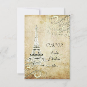 UAWG VINTAGE EIFFEL TOWER/VANILLA WIRBEL RSVP KARTE