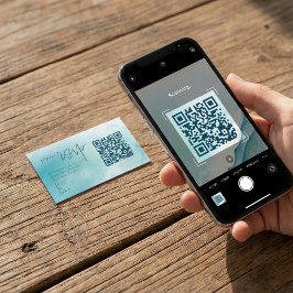 UAwg von Meeresfarben und Sand mit QR-Code Begleitkarte