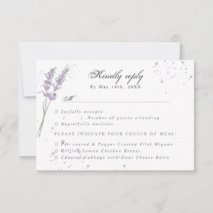 UAWG w Mahlzeit Wahl Aquarelllavene uAwg RSVP Karte