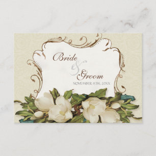 UAWG Wartekarten-Vintager Magnolien-Wirbels-Damast RSVP Karte