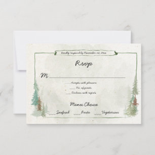 UAwg Wasserfarbe Pine Forest RSVP Karte