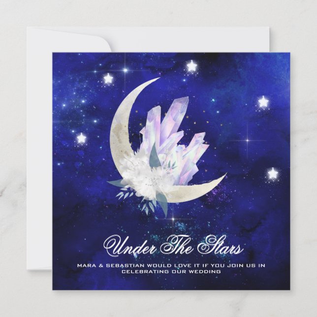 *~* UAWG Website CRYSTAL MOON STARS AR14 Wedding Einladung (Vorderseite)