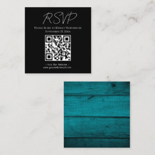 UAWG Website Rustic Blue Wood Wedding Quadratische Visitenkarte