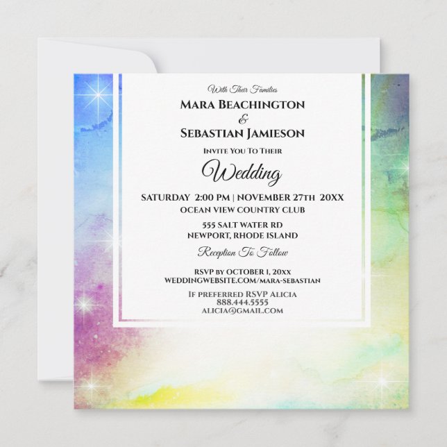 *~* UAWG Website Universe Rainbow Wedding Einladung (Vorderseite)