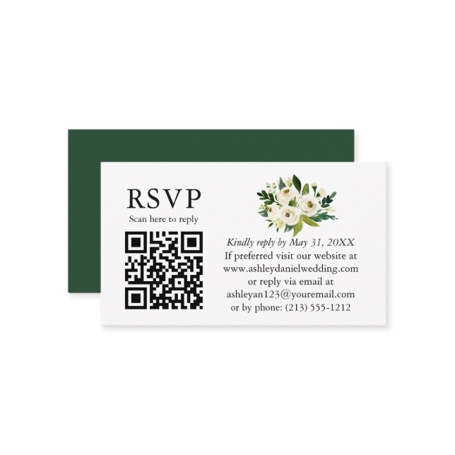 UAwg Wedding Begleitkarte (Vorderseite/Rückseite Beispiel)