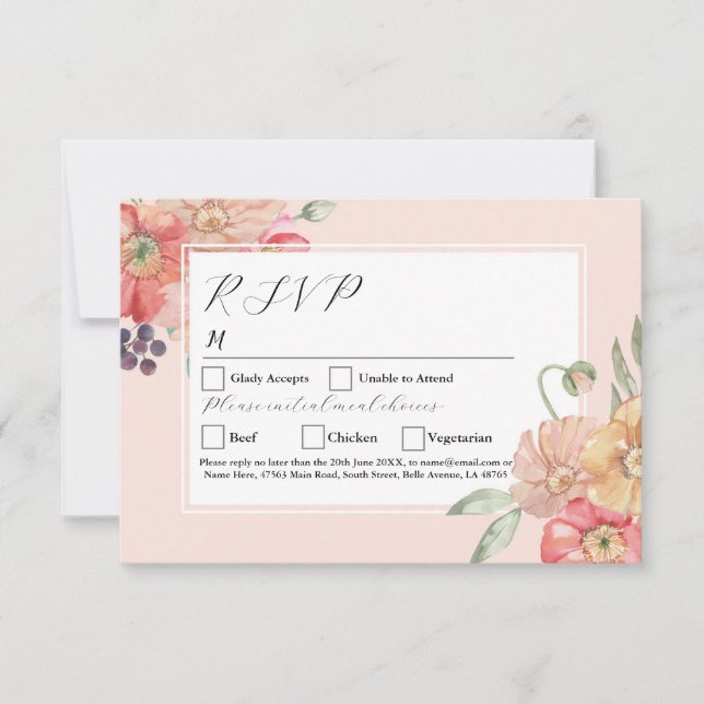 UAWG Wedding Blumen farbenfrohe Wasserfarben Flora Einladung (Vorderseite)