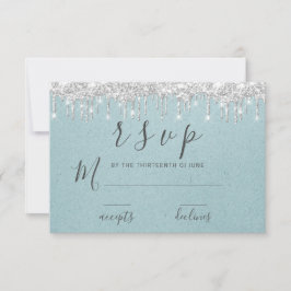 UAWG Wedding Bridal Dusche Grau Silber Tropfen Was RSVP Karte