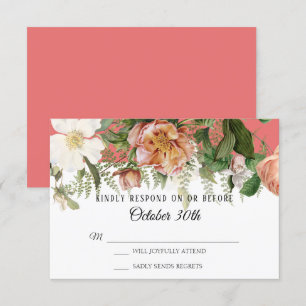 UAWG Wedding Coral Blush Ivory Rose Peony Ferns Einladung