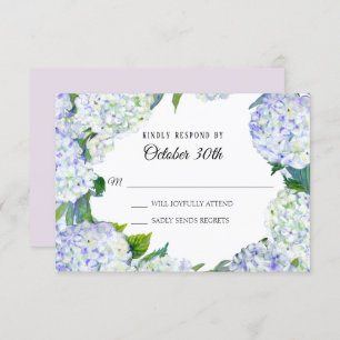 UAWG Wedding Floral Lilac n White Hydrangeas Einladung