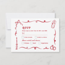 UAWG Wedding Hand Drawn Whimsical Red