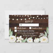 UAWG Wedding Holz Cards Rustikale Blume laden ein