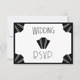 UAwg Wedding in Schwarz und Weiß RSVP Karte