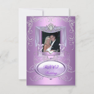 UAWG Wedding Lilac Lila Pink Silver Elegant RSVP Karte