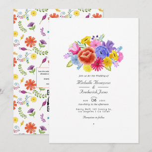UAwg Wedding mit Aquarellfarben-Fiesta QR Code Einladung