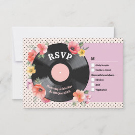 UAWG Wedding Music Record Wedding Floral der 50er Einladung
