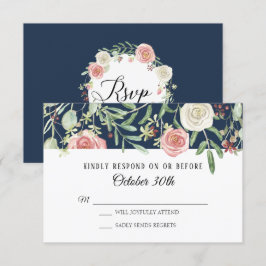 UAWG Wedding Navy Blush Elfenbein Rose Foliage Lea Einladung