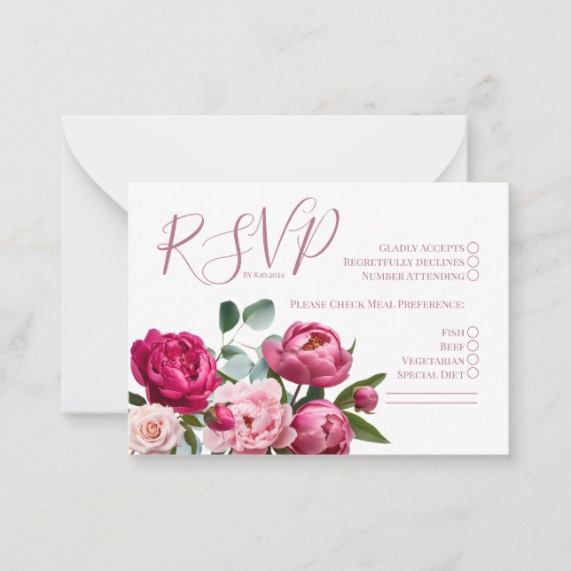 UAWG Wedding Peony Card Mitteilungskarte (Vorderseite)
