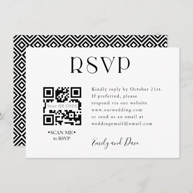 UAWG Wedding QR CODE Einschließkarte Begleitkarte (Vorne/Hinten)