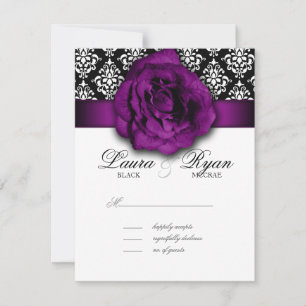 UAWG Wedding Repair Card Lila Rose Damask RSVP Karte