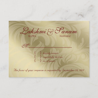 UAwg Wedding Reply Card Leaf Wirbel RSVP Karte