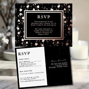 UAWG Wedding Response Card Blume Luxus Foil Folien Feiertagspostkarte