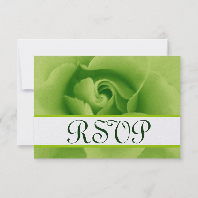 UAwg Wedding Response Card Kleine Green Rose RSVP Karte (Vorderseite)