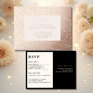 UAWG Wedding Response Card Moderne Rose Gold Luxe Folien Feiertagspostkarte