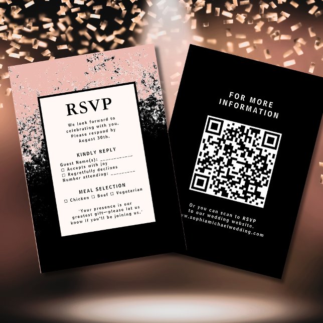 UAWG Wedding Response Card QR Code Moderne Eleganz RSVP Karte (Von Creator hochgeladen)