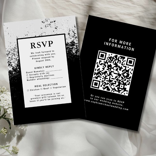 UAWG Wedding Response Card QR Code Moderne Eleganz RSVP Karte (Von Creator hochgeladen)