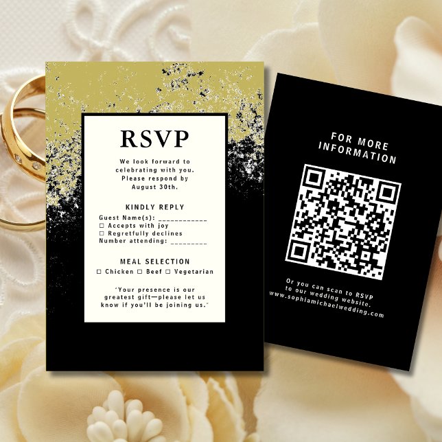 UAWG Wedding Response Card QR Code Moderne Eleganz RSVP Karte (Von Creator hochgeladen)