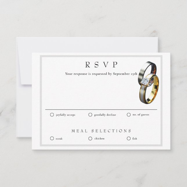 UAWG Wedding Rings UAWG und Meetingkarte RSVP Karte (Vorderseite)