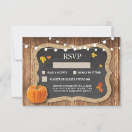 UAWG Wedding Rustic Chalk Pumpkin Respond Cards RSVP Karte