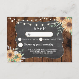 UAWG Wedding Rustic Lights Sunflower Respektkarten Einladung