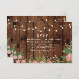 UAWG Wedding Rustic Wood Floral Cards lädt ein Einladung