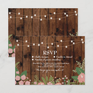 UAWG Wedding Rustic Wood Floral Cards lädt ein Einladung