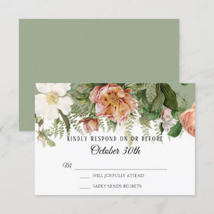 UAWG Wedding Sage Blush Ivory Rose Peony Ferns Einladung