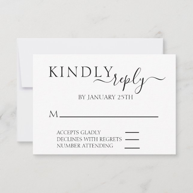 UAWG Wedding Simple Minimalistic RSVP Karte (Vorderseite)
