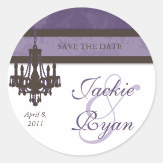 UAWG Wedding Stickers Damask Brown Lila Vintag
