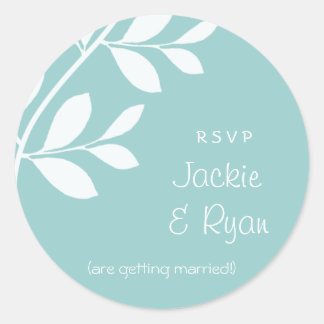 UAWG Wedding Stickers Leaf Branch Blue