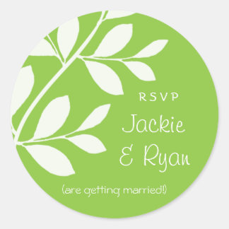 UAWG Wedding Stickers Leaf Branch Linse Green