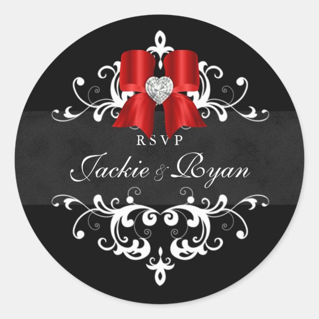 UAWG Wedding Stickers Schwarz-weiß Xmas Bow (Vorderseite)