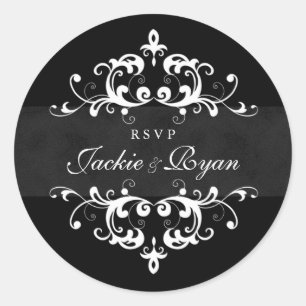 UAWG Wedding Stickers Schwarz-weiße Verzierung
