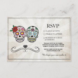 UAWG Wedding Sugar Skulls Rustikale Karten