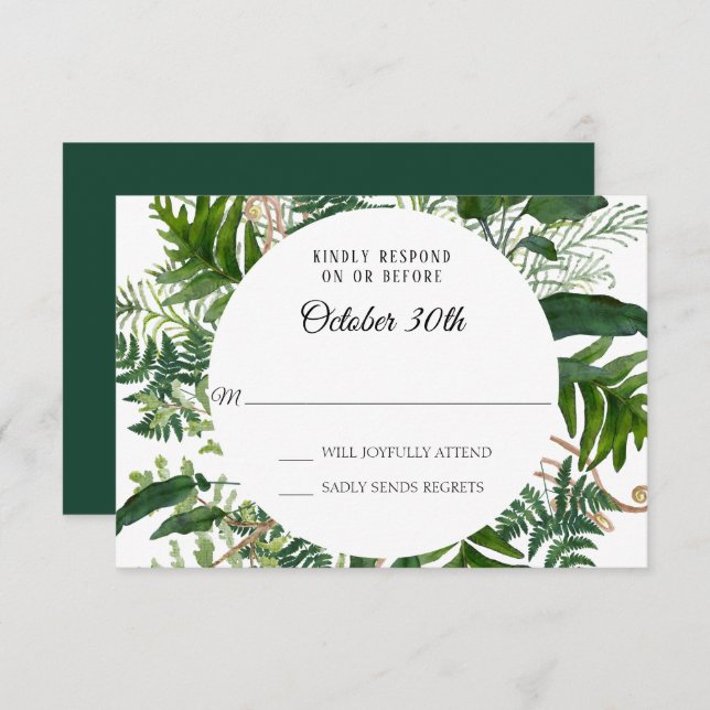 UAWG Wedding Wild Ferns Forest Leaf Foliage Einladung (Vorne/Hinten)