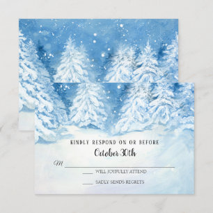UAWG Wedding Winter Forest Snowy Trees Wasserfarbe Einladung