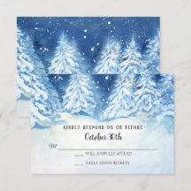 UAWG Wedding Winter Navy Snowy Trees Wasserfarbe