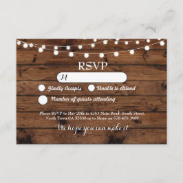 UAWG Wedding Wood Cards Rustikale Lichter laden ei Einladung
